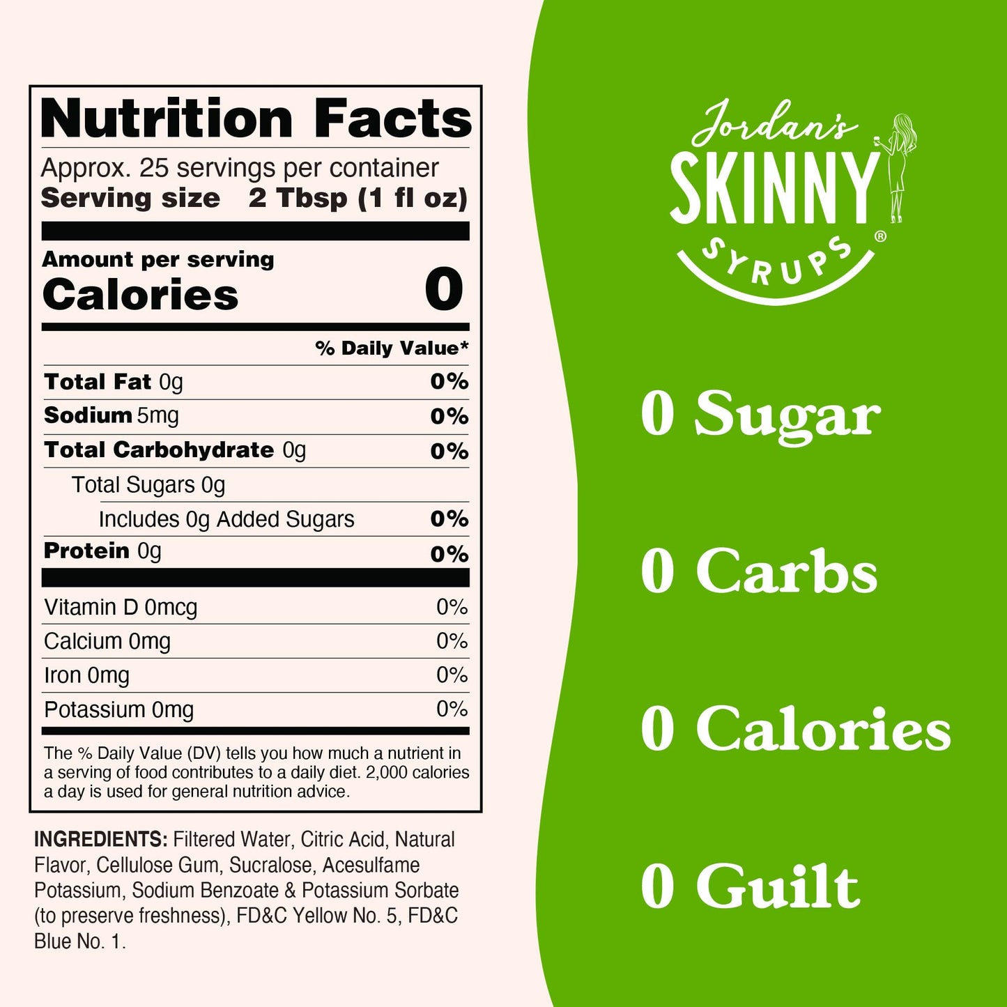 Jordan's Skinny Mixes Sugar Free Syrup, Dragon Flavor, 25.4 Fl Oz (Sour Green Apple)