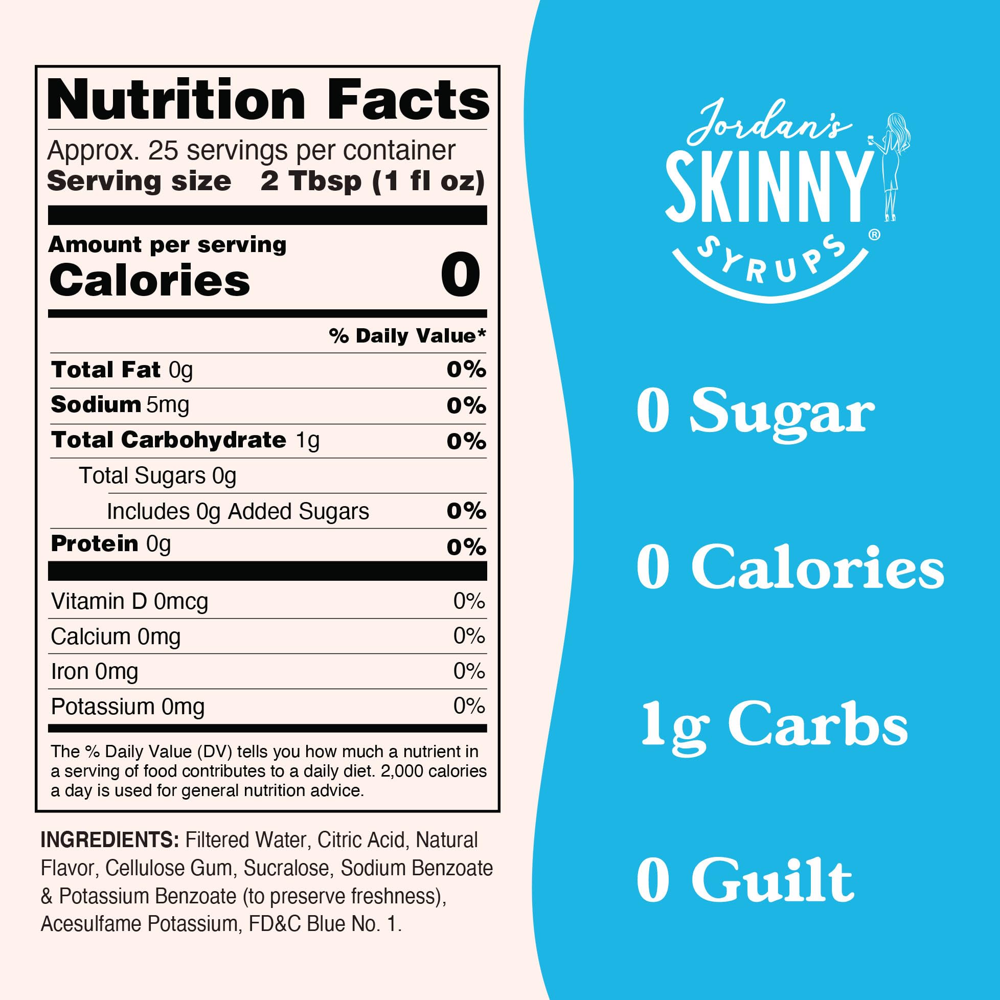 Jordan's Skinny Mixes Sugar Free Syrup, Genie Flavor, 25.4 Fl Oz