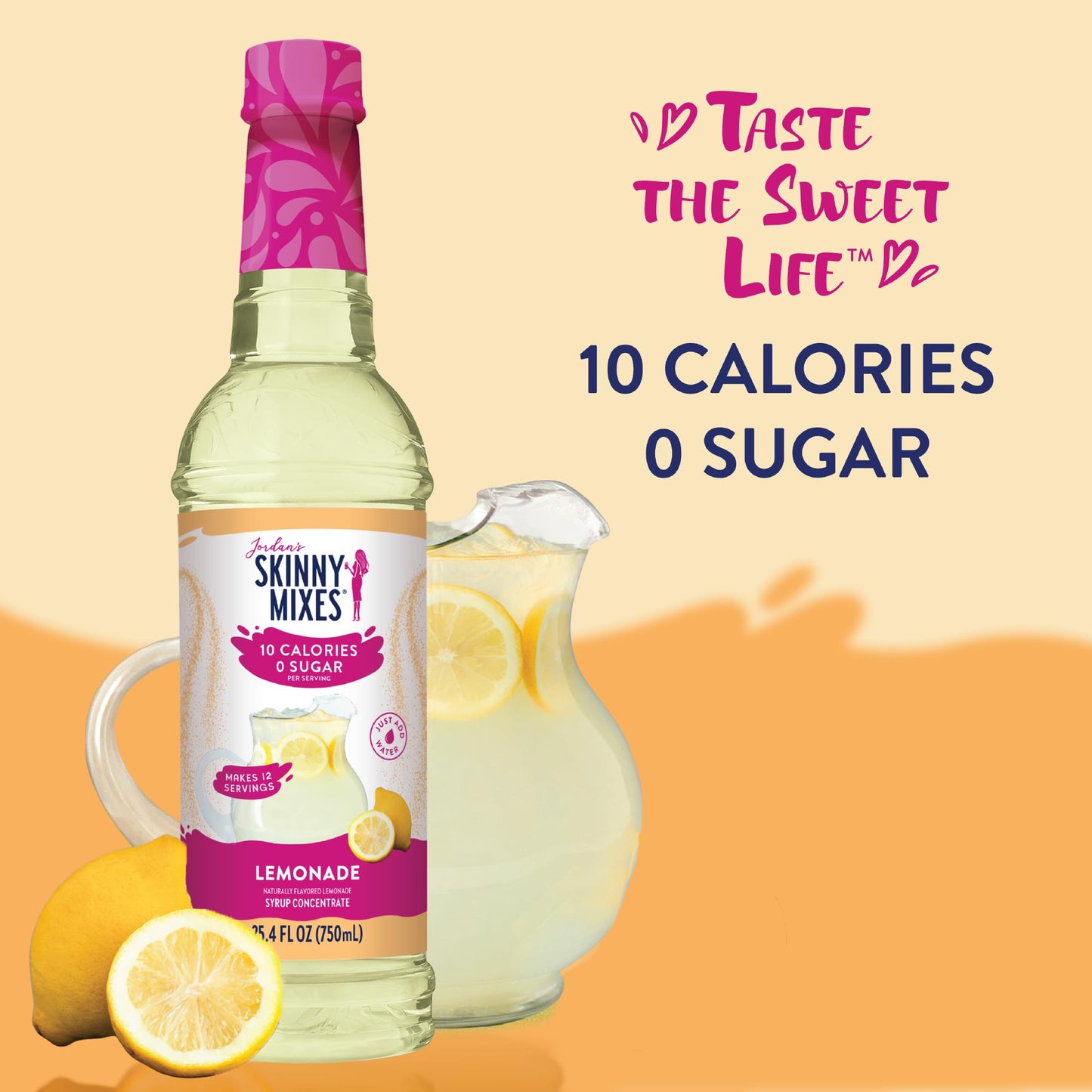 Jordan's Skinny Mixes Sugar Free Syrup, Lemonade Flavor,  25.4 Fl Oz