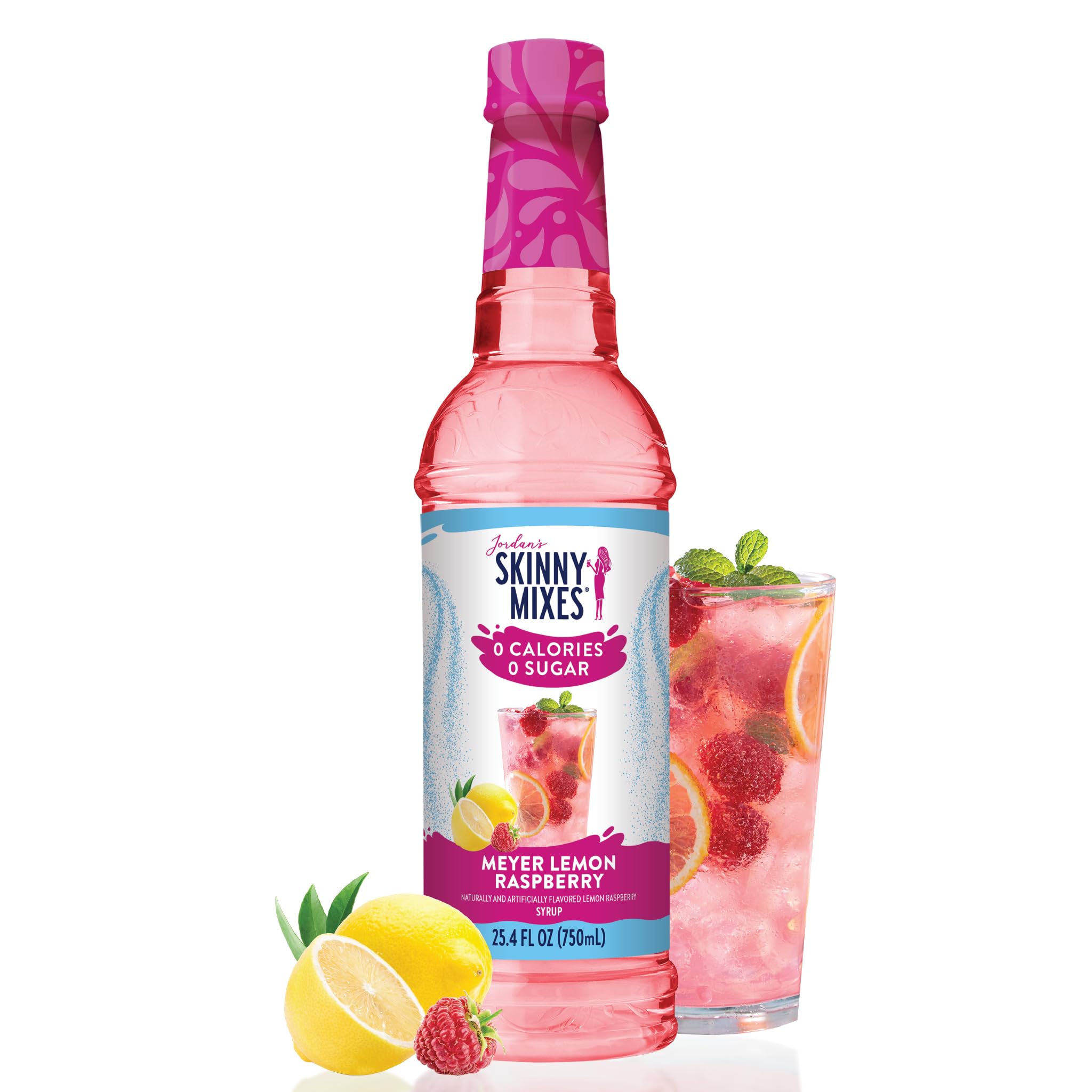 Jordan's Skinny Mixes Sugar Free Syrup, Meyers Lemon Raspberry Flavor, 25.4 Fl Oz