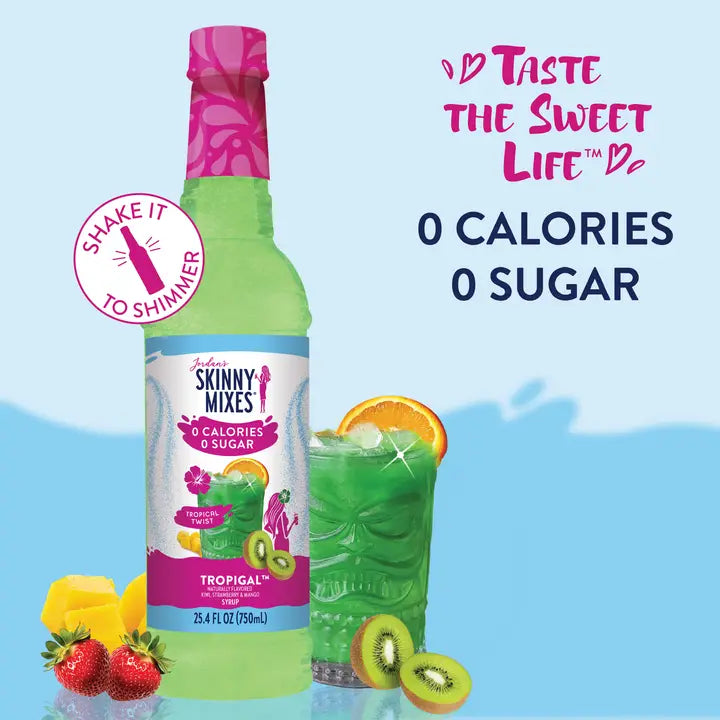 Jordan's Skinny Mixes Sugar Free Syrup, Tropi-GALFlavor, Tropical Fruit Flavored Water Enhancer, 25.4 Fl Oz
