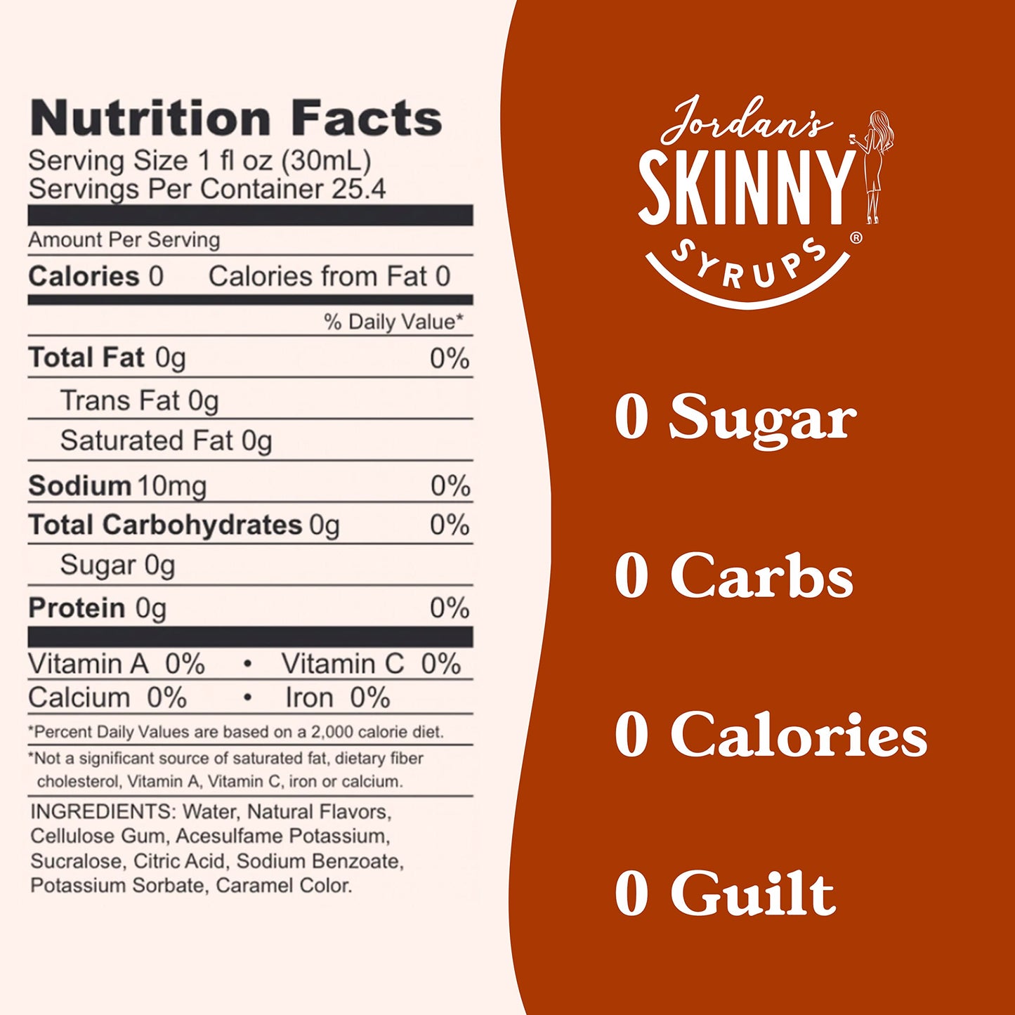 Jordan's Skinny Mixes Syrups Chocolate Caramel Truffle, Sugar Free Flavoring Syrup, 25.4 Fl Oz