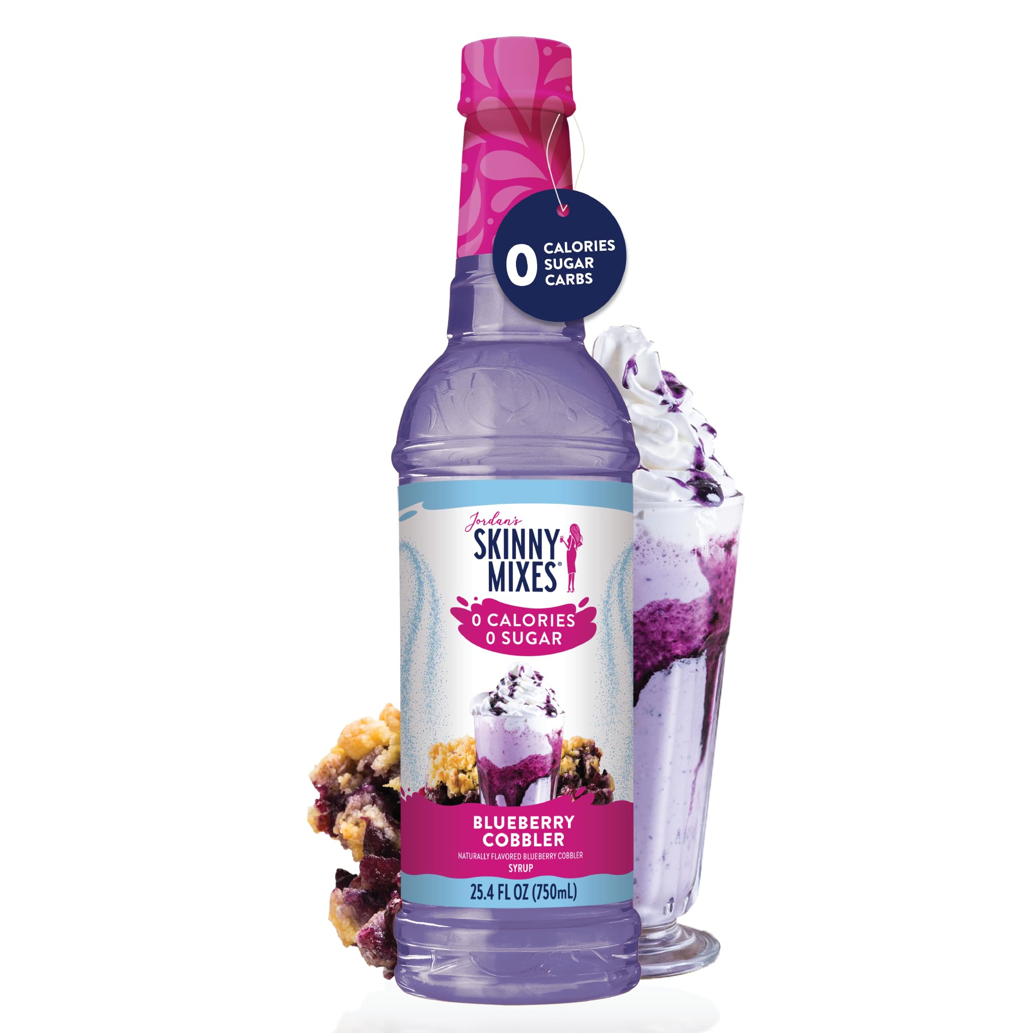 Jordan's Skinny Syrups Sugar Free Coffee Syrup, Blueberry Cobbler Syrup Flavor, 25.4 Fl Oz