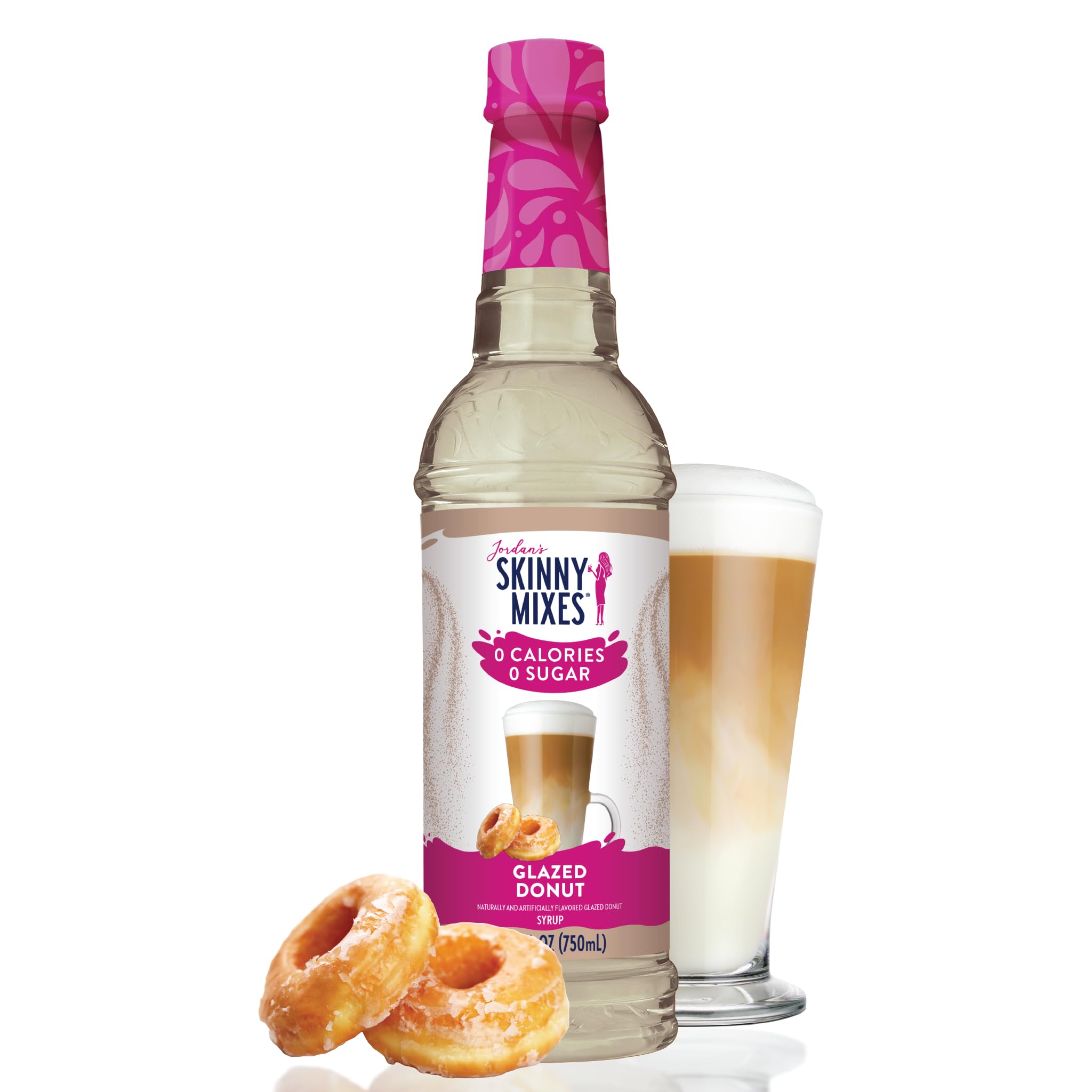 Jordan's Skinny Syrups Sugar Free Coffee Syrup, Glazed Donut Flavor Drink Mix, 25.4 Fl Oz
