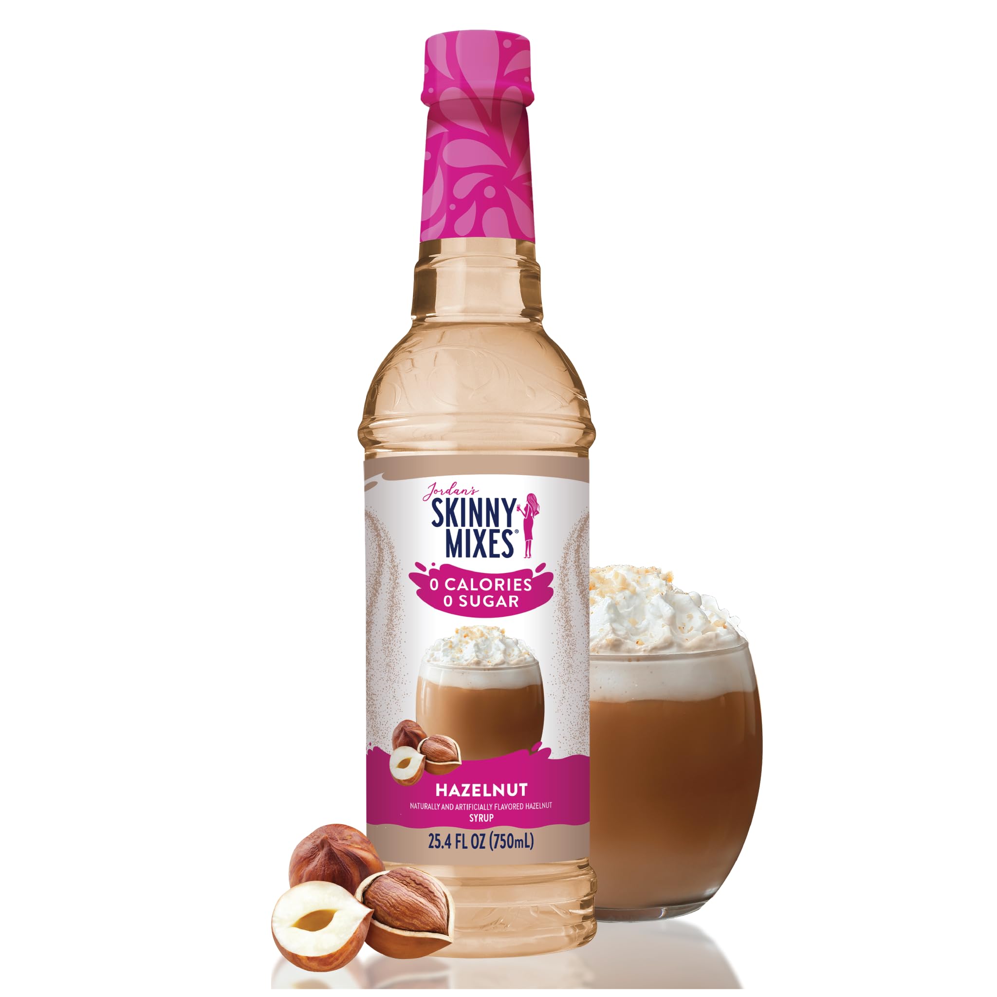 Jordan's Skinny Syrups Sugar Free Coffee Syrup, Hazlenut Flavor Drink Mix,  25.4 Fl Oz
