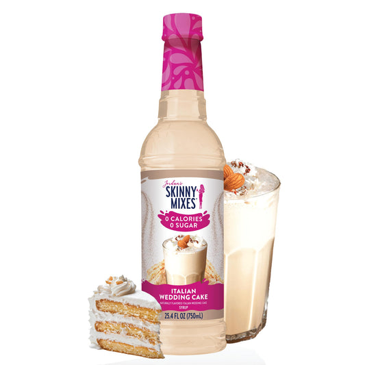 Jordan's Skinny Syrups Sugar Free Coffee Syrup, Italian Wedding Cake Syrup Flavor, 25.4 Fl Oz