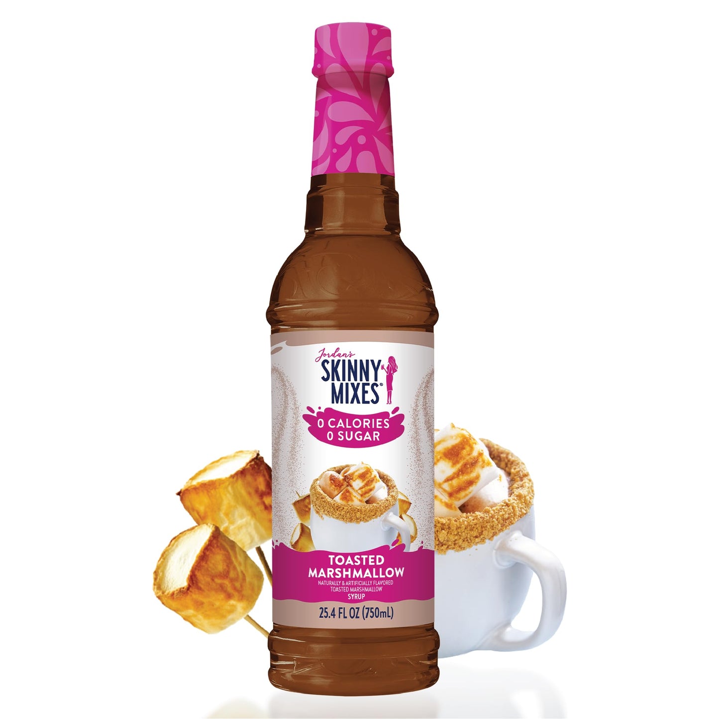 Jordan's Skinny Syrups Sugar Free Coffee Syrup, Toasted Marshmallow Flavor Drink Mix, Zero Calorie 25.4 Fl Oz