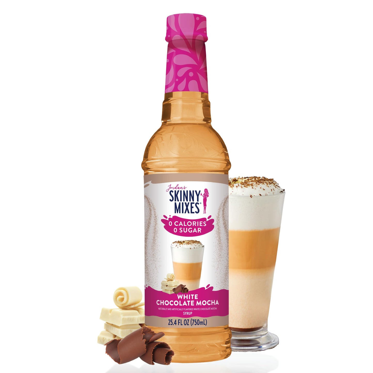Jordan's Skinny Syrups Sugar Free Coffee Syrup, White Chocolate Mocha Flavor Mix, 25.4 Fl Oz