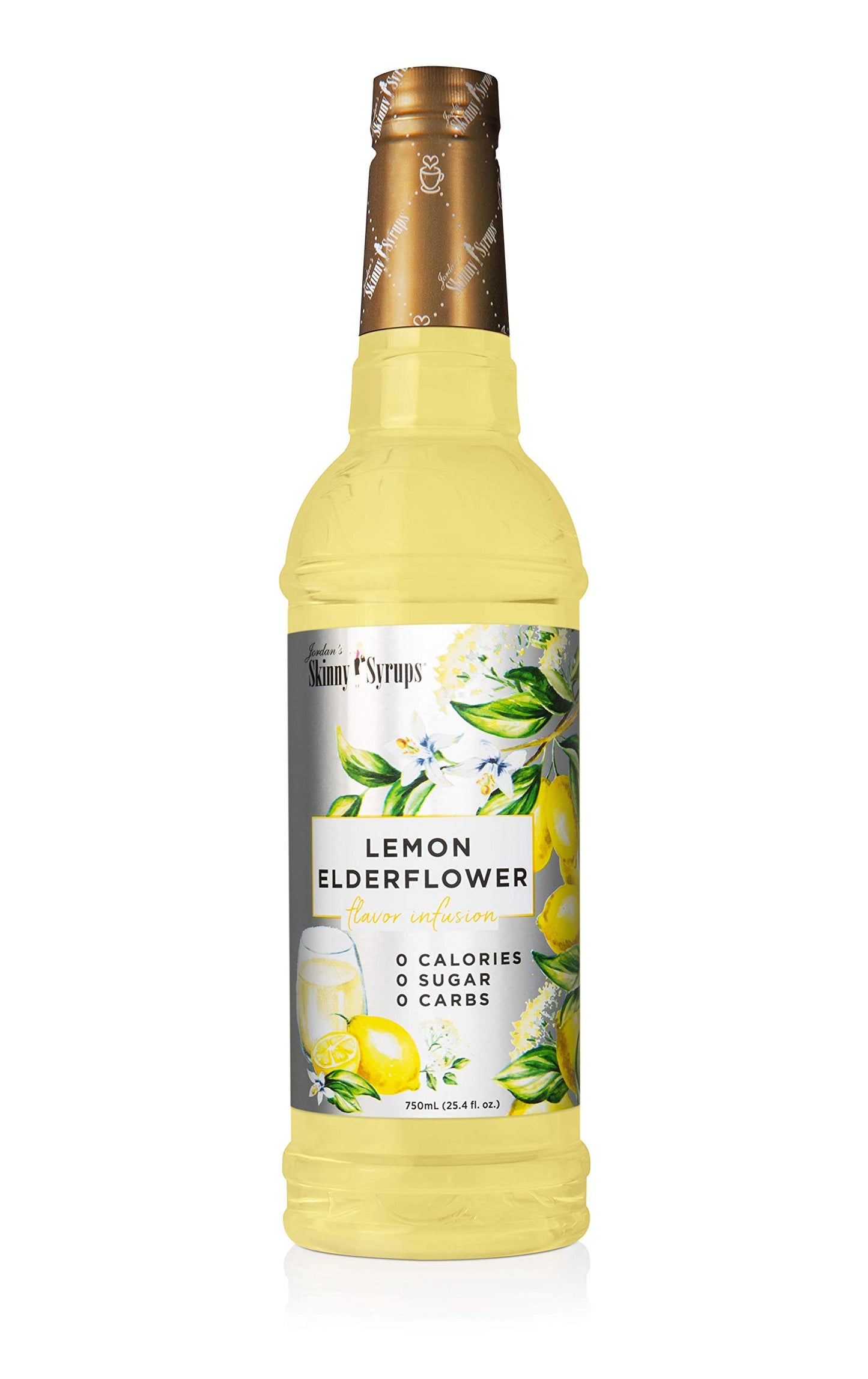 Jordan's Sugar-Free Flavored Skinny Syrup, (Lemon Elderflower) 25.4fl oz