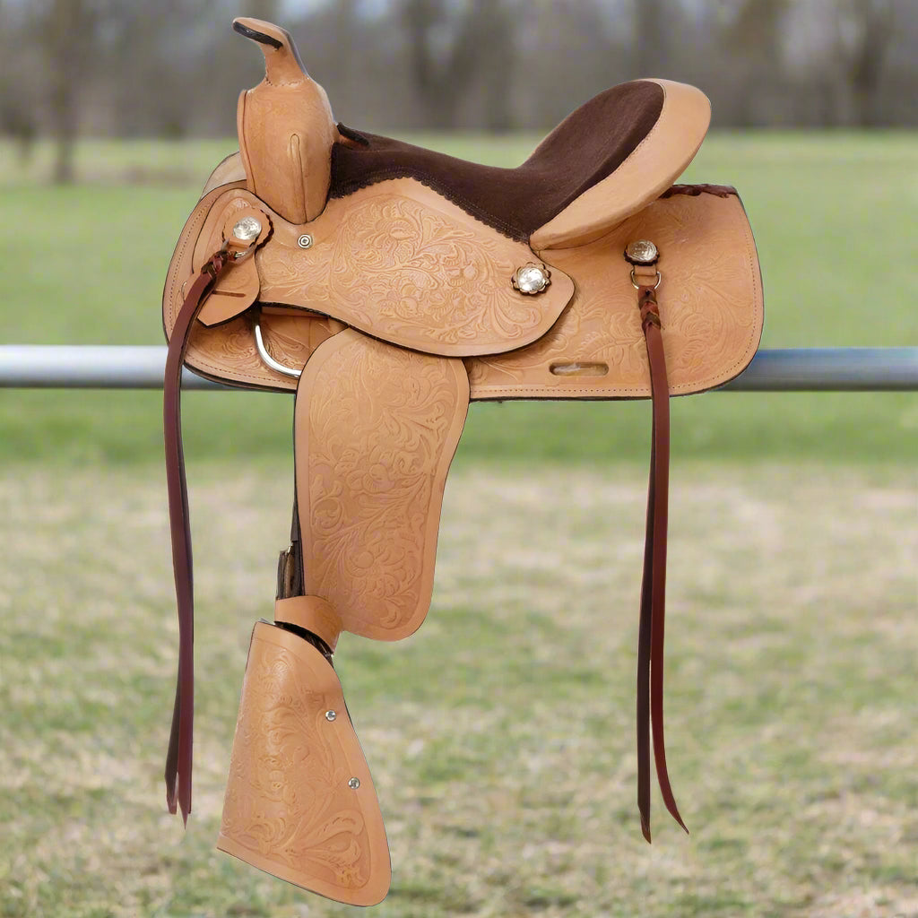 King Series Plainsman 12 Inch Pony Saddle with Rounded Skirt