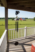 Ladybug wind chime with round crystal flowered top
