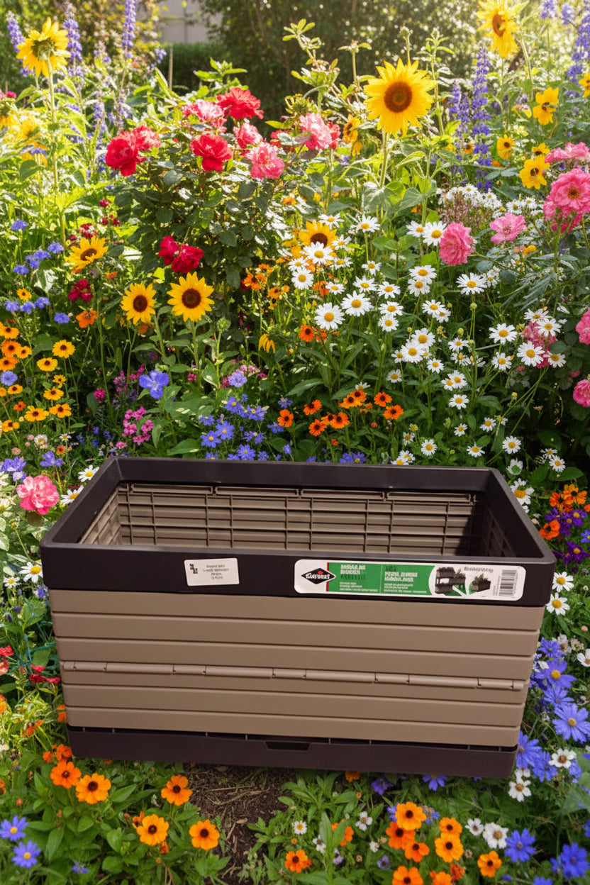 Plastic gardening module in a garden
