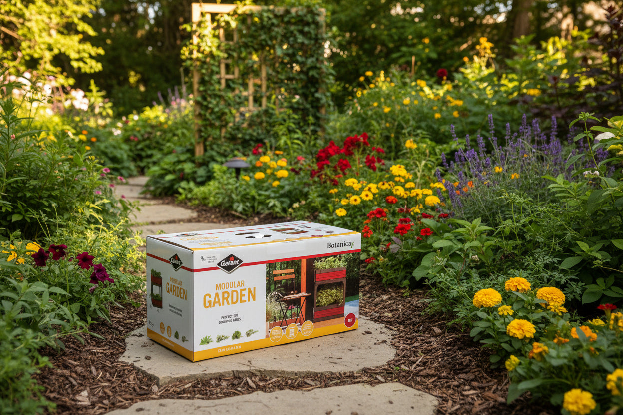 Box of Botanicus Modular Garden with stand in garden