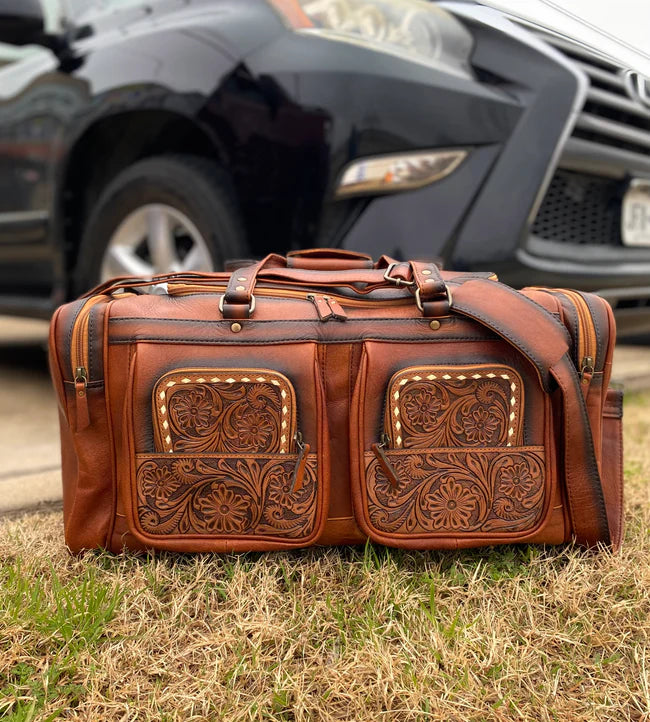 Genuine Tooled Leather Duffle