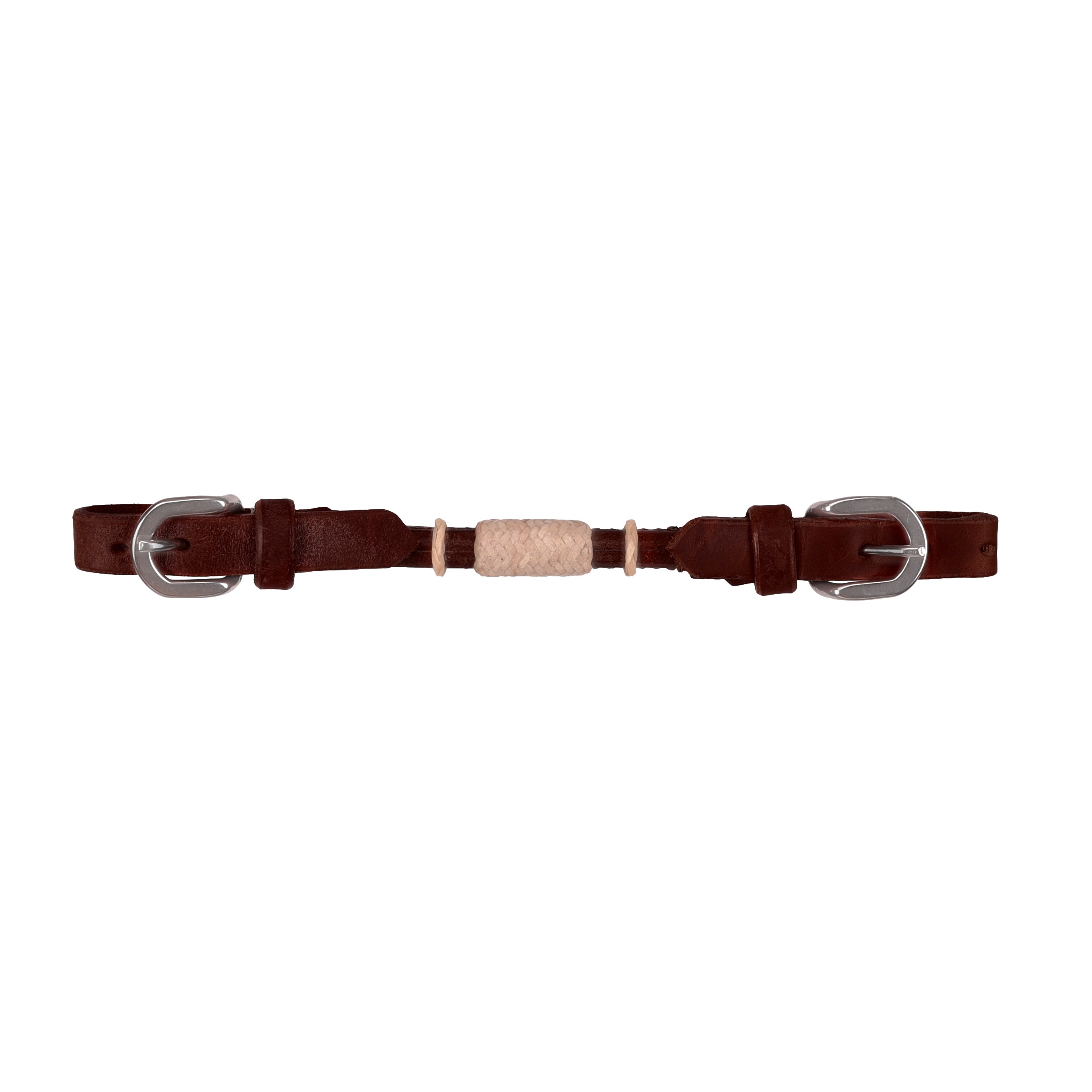 Leather Curb with rawhide