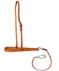 Argentina Cow Leather Adjustable Smooth Leather Noseband and Tie Down with A white background.