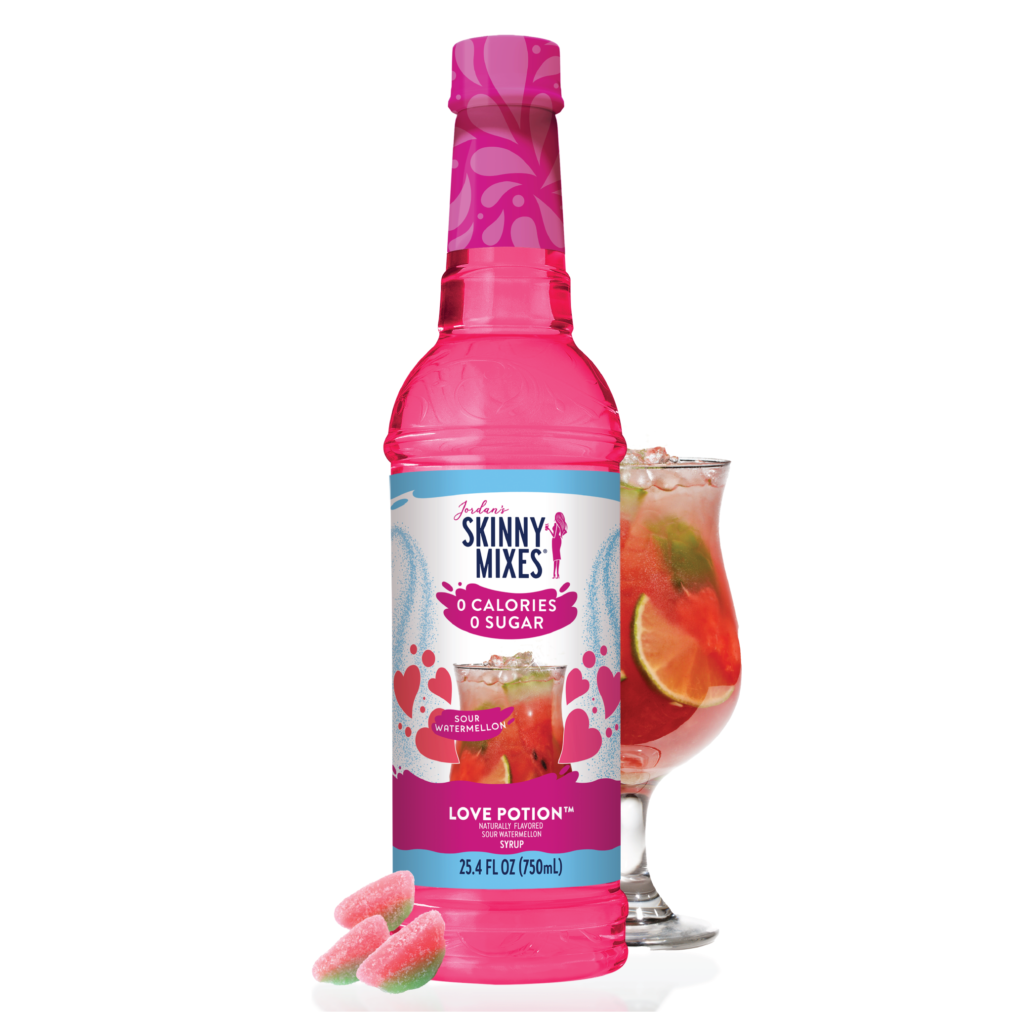 Bottle of Skinny Mixes Love Potion syrup 