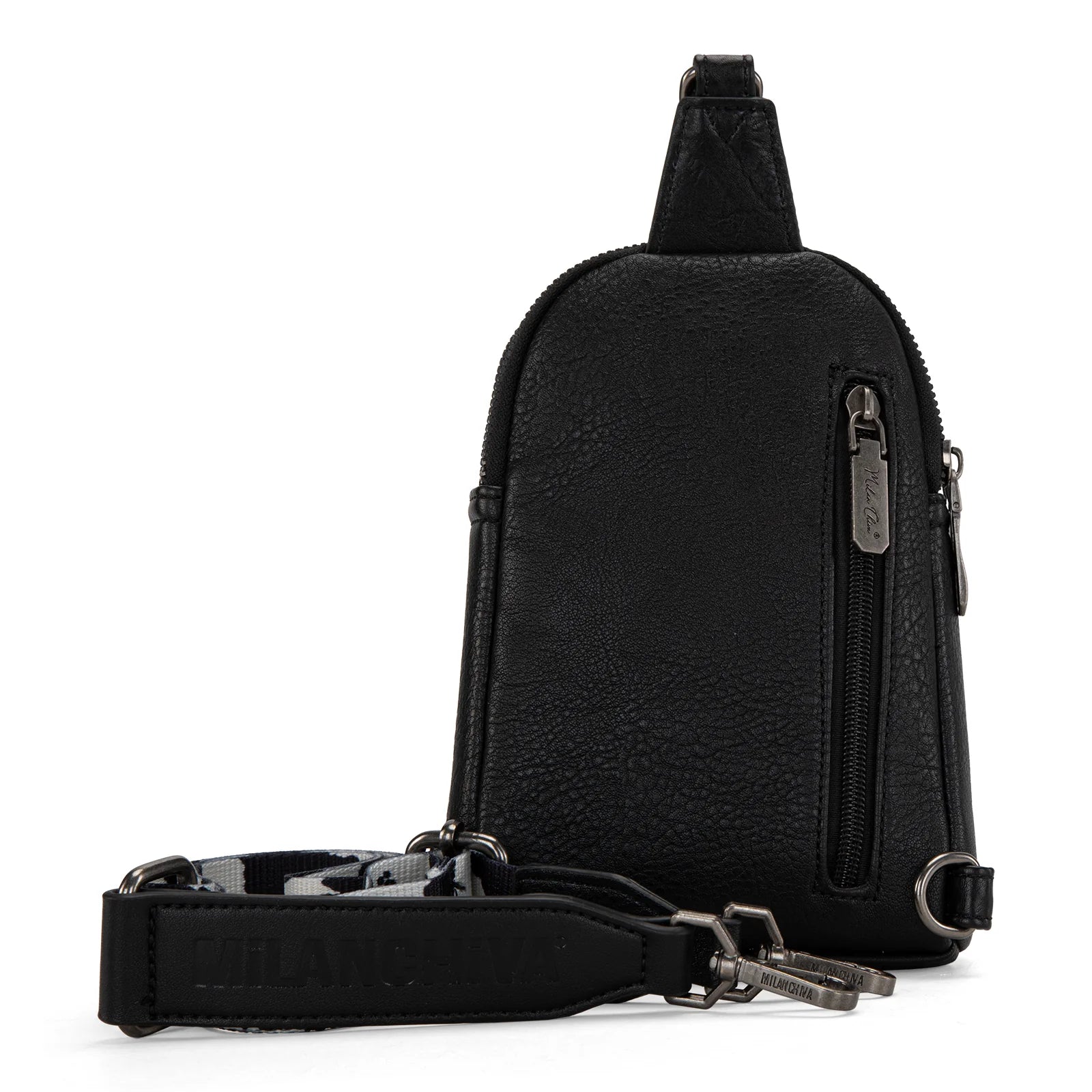 Montana West Milan Chiva Black Cow Print Sling Bag – Style MC-3354BK