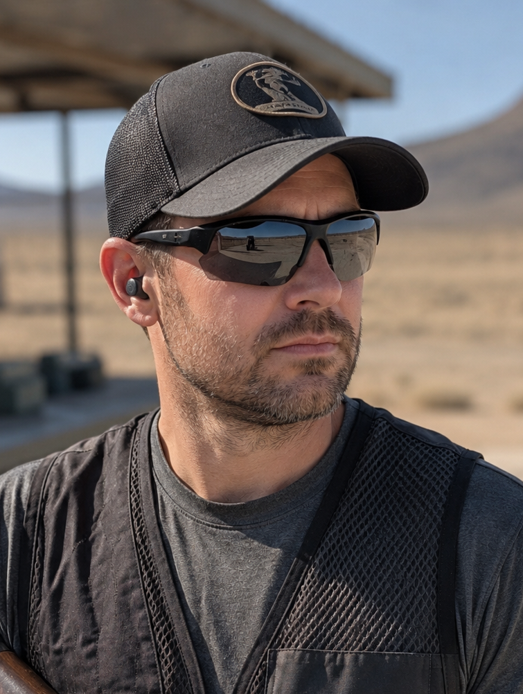 Hunter in his sport sunglasses