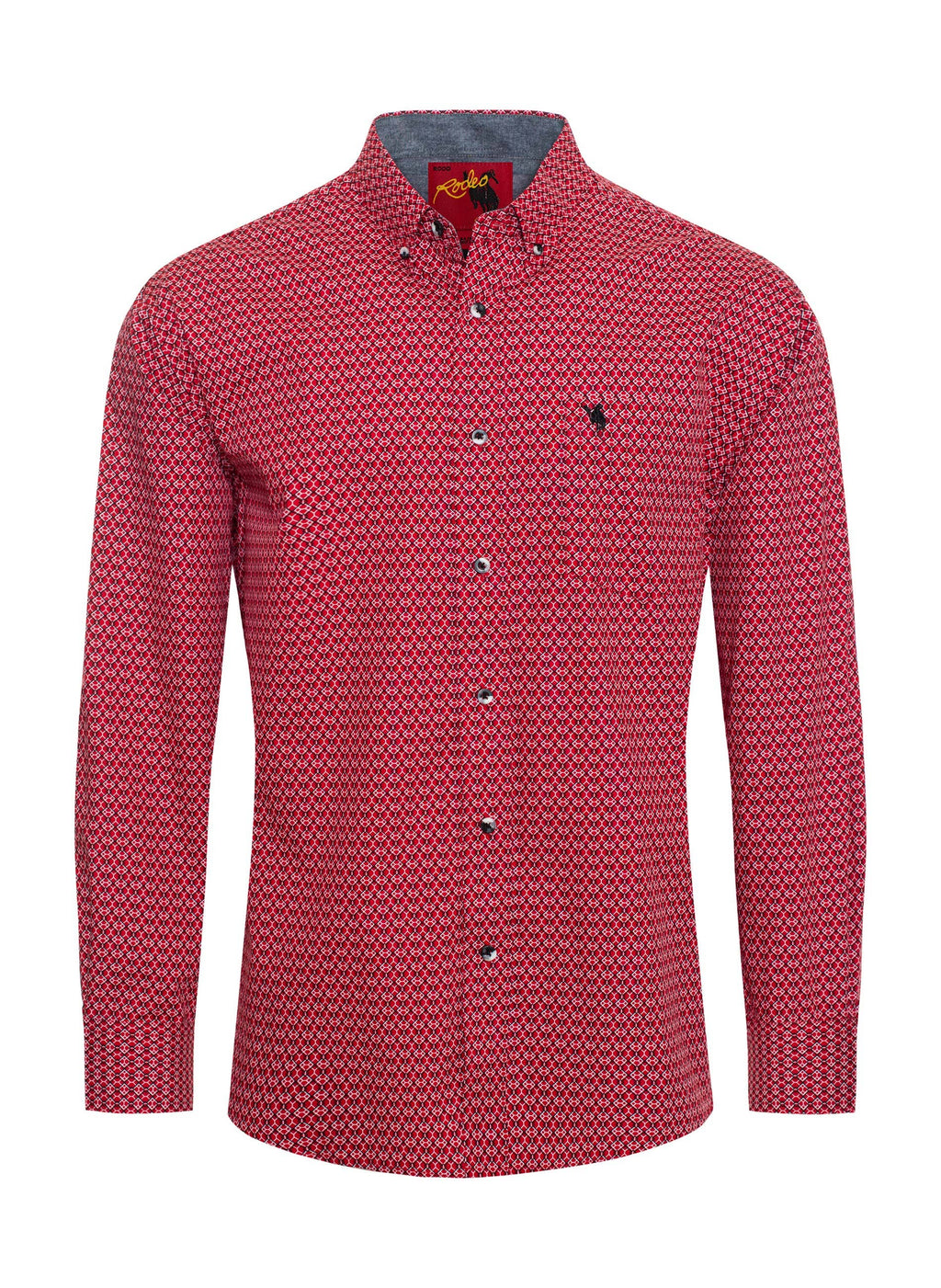 Men's western long sleeve, 100% cotton poplin printed shirts with buttons.
