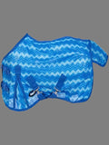 Close-up of stylish chevron ombre mesh fly sheet design with breathable material.