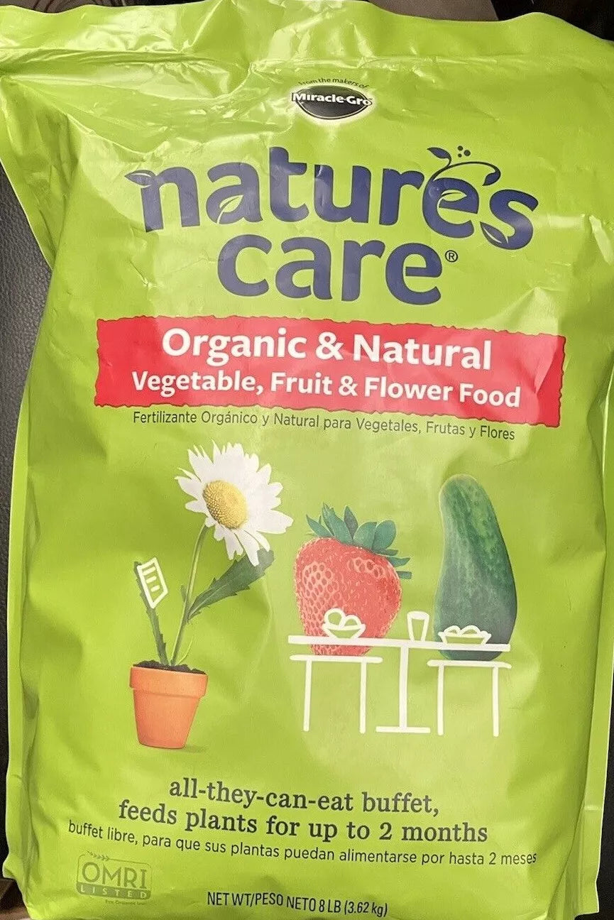 Miracle-Gro Nature's Care Organic Natural Vegetables Fruit Flower Food 8 lb