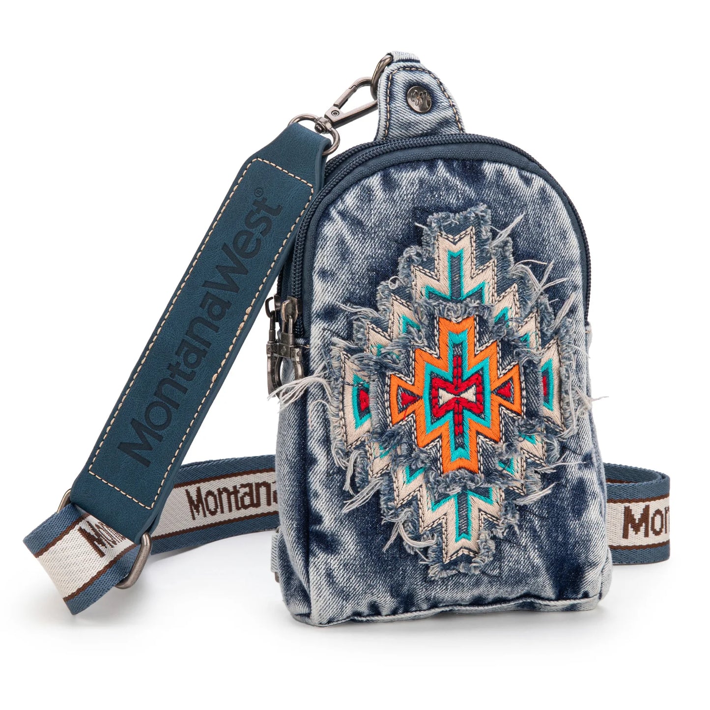 Montana West Embroidered Aztec Collection Sling Bag