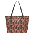 Montana West Vintage Canvas Tote Bag with brown paisley print and sturdy handles