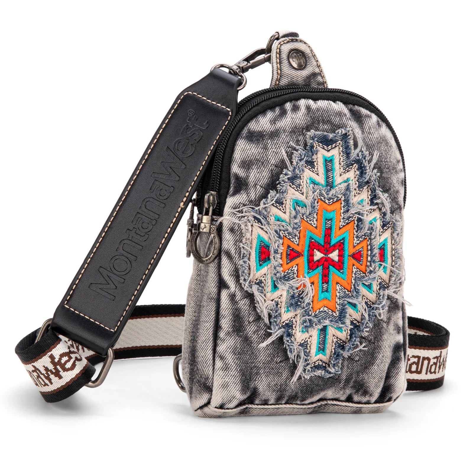 Montana West Embroidered Aztec Collection Sling Bag