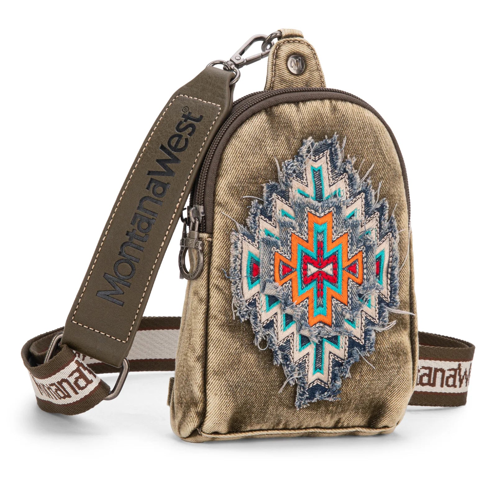 Montana West Embroidered Aztec Collection Sling Bag