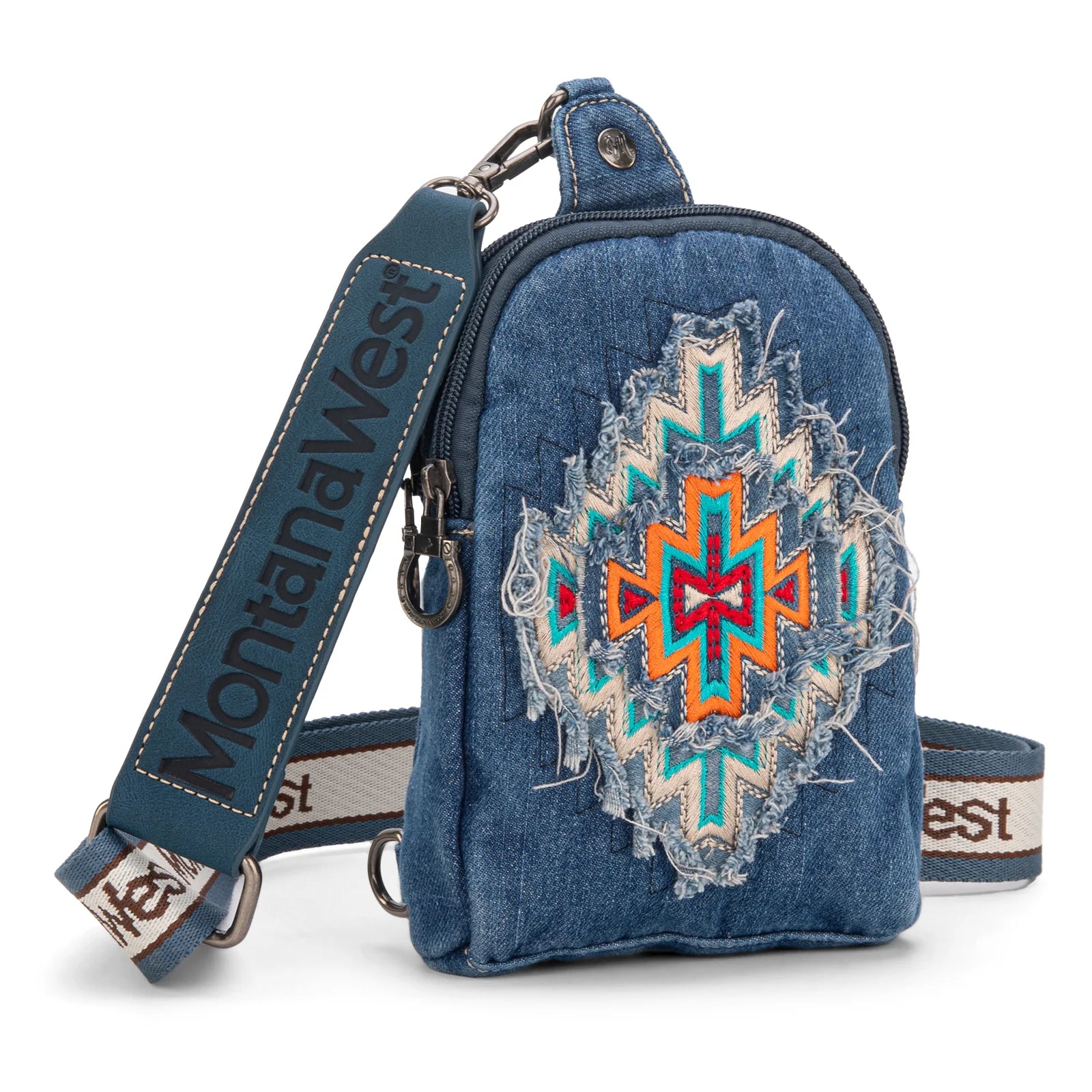 Montana West Embroidered Aztec Collection Sling Bag