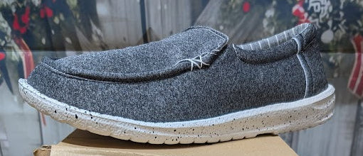 Mr. J Men's Donald Dark Grey Shoe on a box