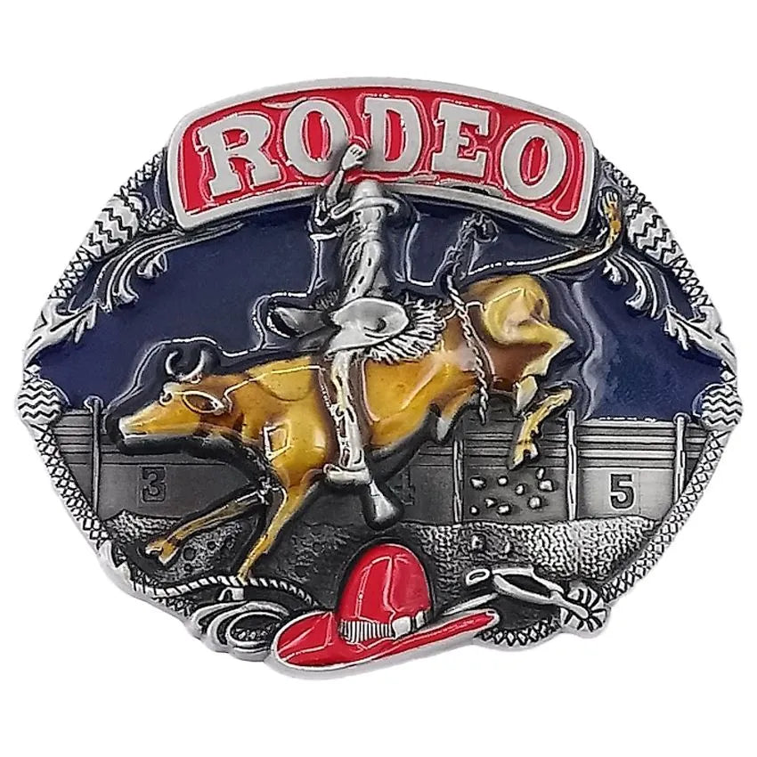 Western bull rider belt buckle