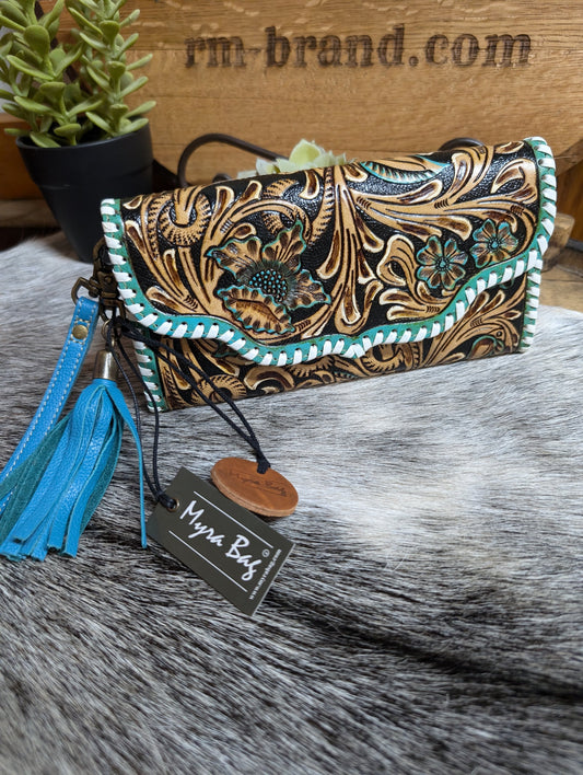 Myra Dolly Trail Hand Tooled Wallet/Wristlet