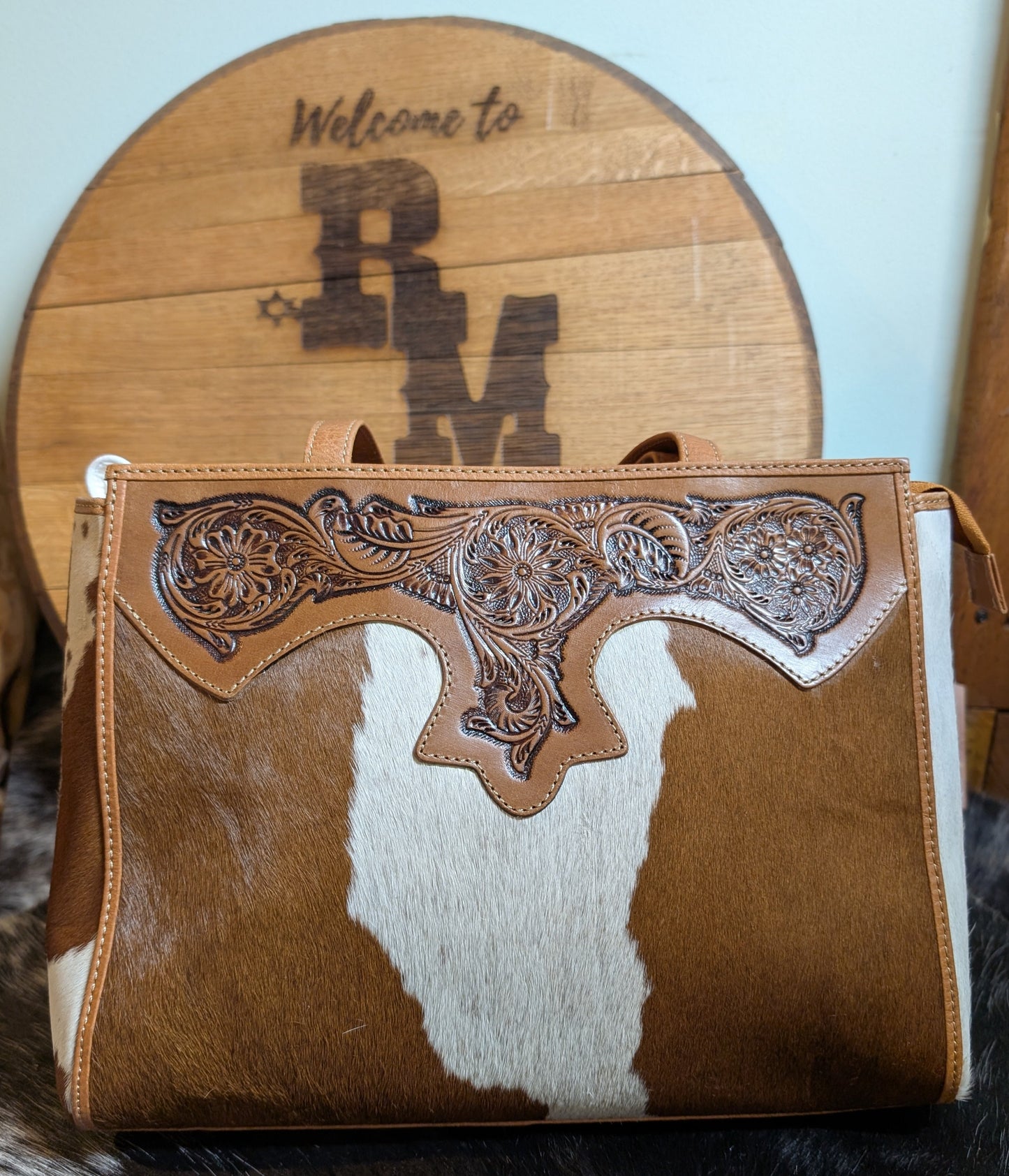 Myra Sagebrush Bluff Hand-Tooled Handbag