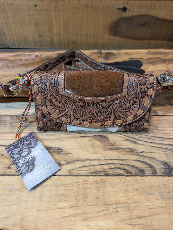 Brown Leather wallet with cowhide 