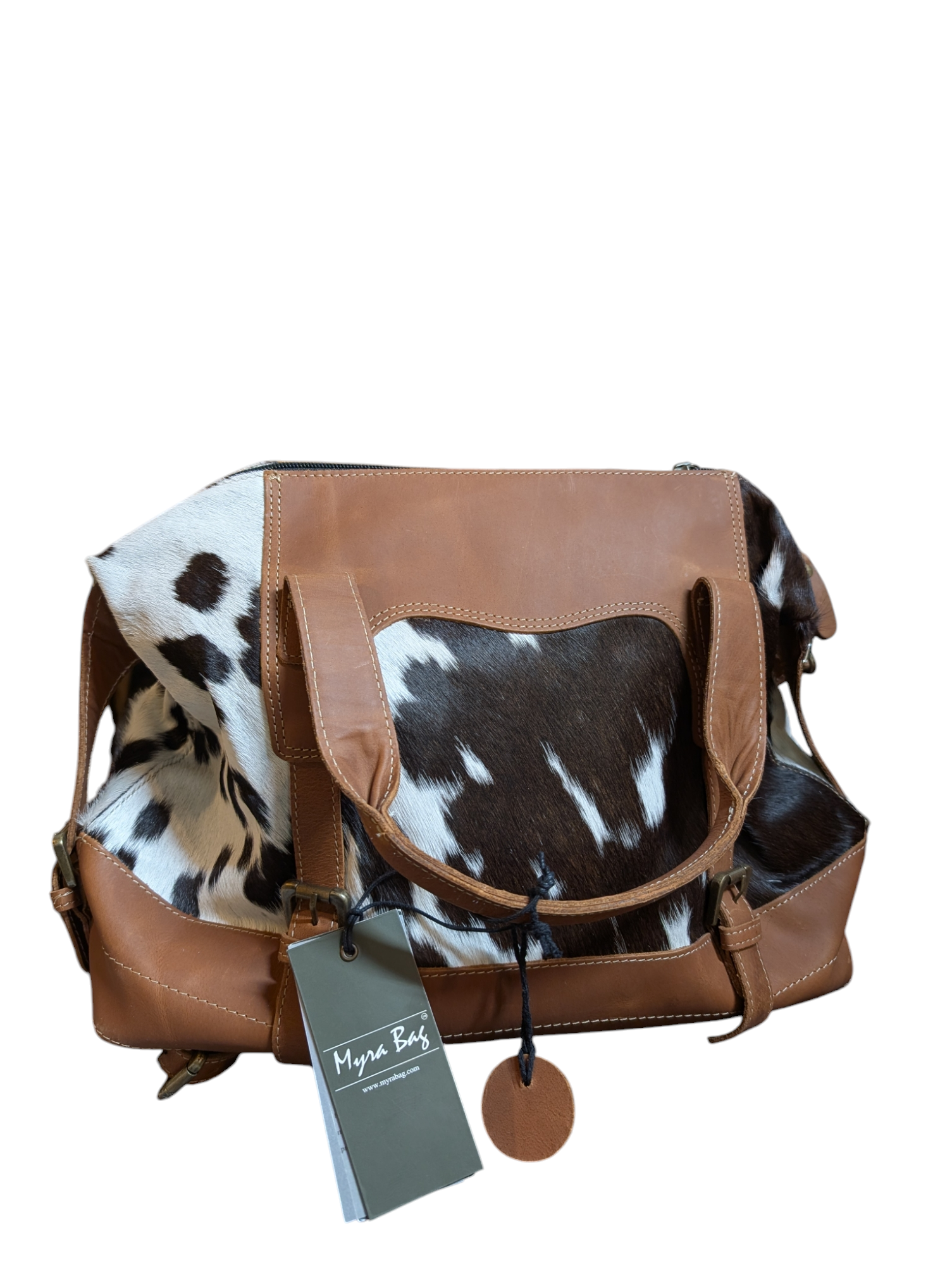 Crawford Canyon cowhide and leather shoulder bag by Myra – western-style purse