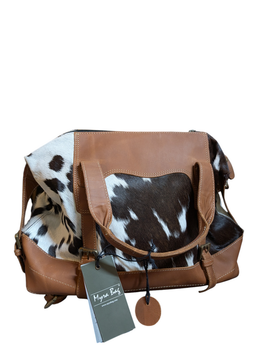 Crawford Canyon cowhide and leather shoulder bag by Myra – western-style purse