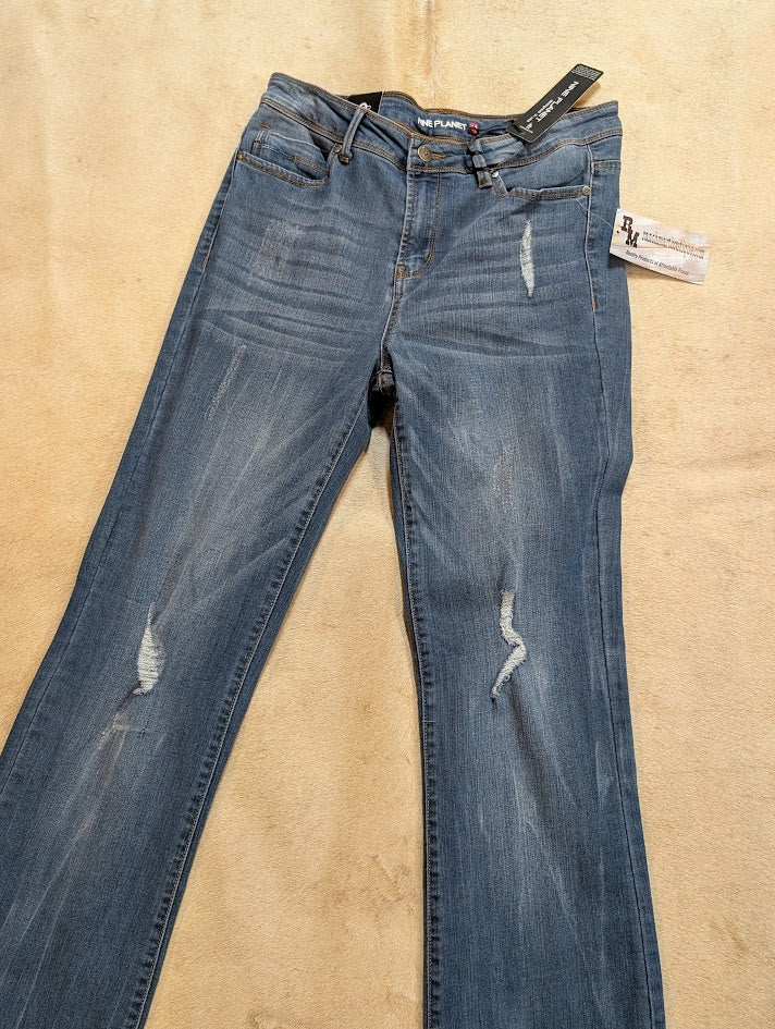 Nine Planet Dark Stone Skinny Jeans up close photo