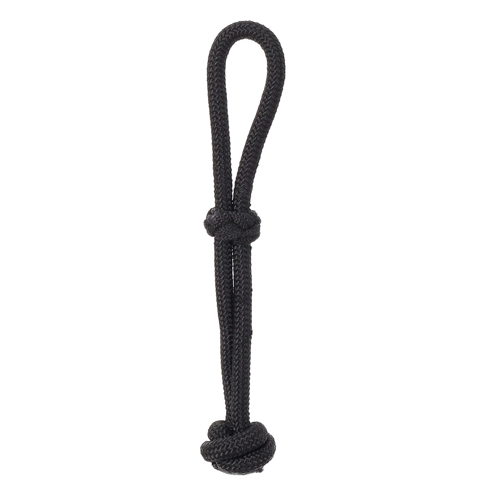 Black Nylon Tie Down Keeper with a white background. 