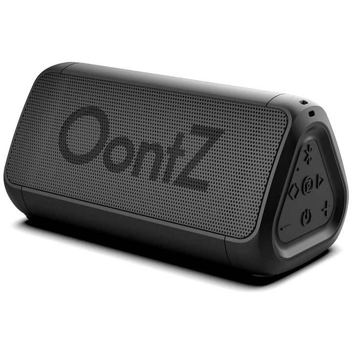OontZ Angle 3 Shower Plus Edition speaker with suction cup mounted inside a shower