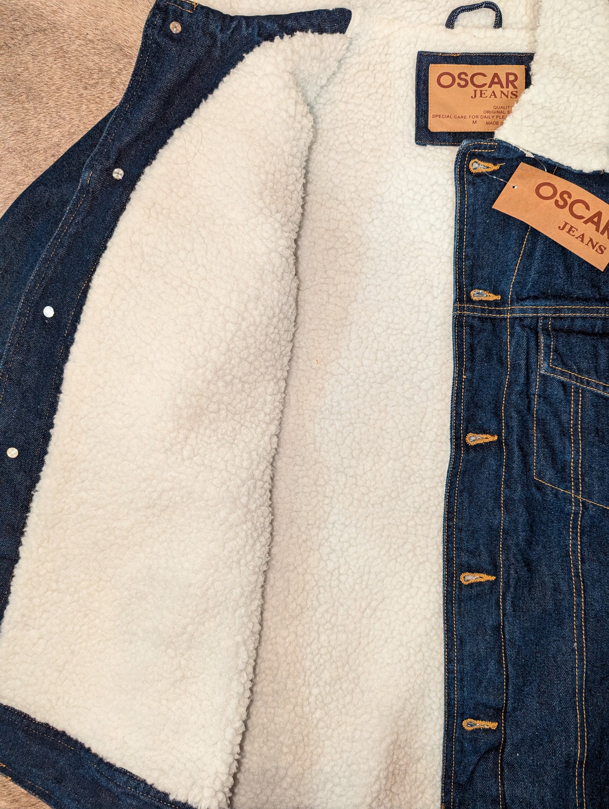 Oscar Jeans Men's Sherpa Lined Denim Jacket