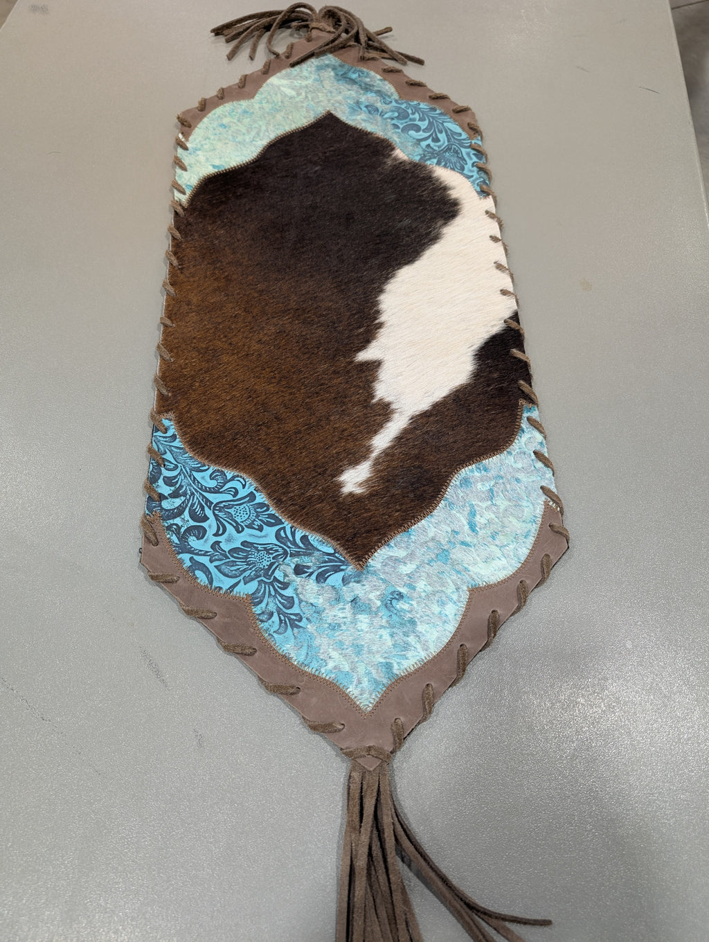 Mini Cowhide Fringe Table Runner