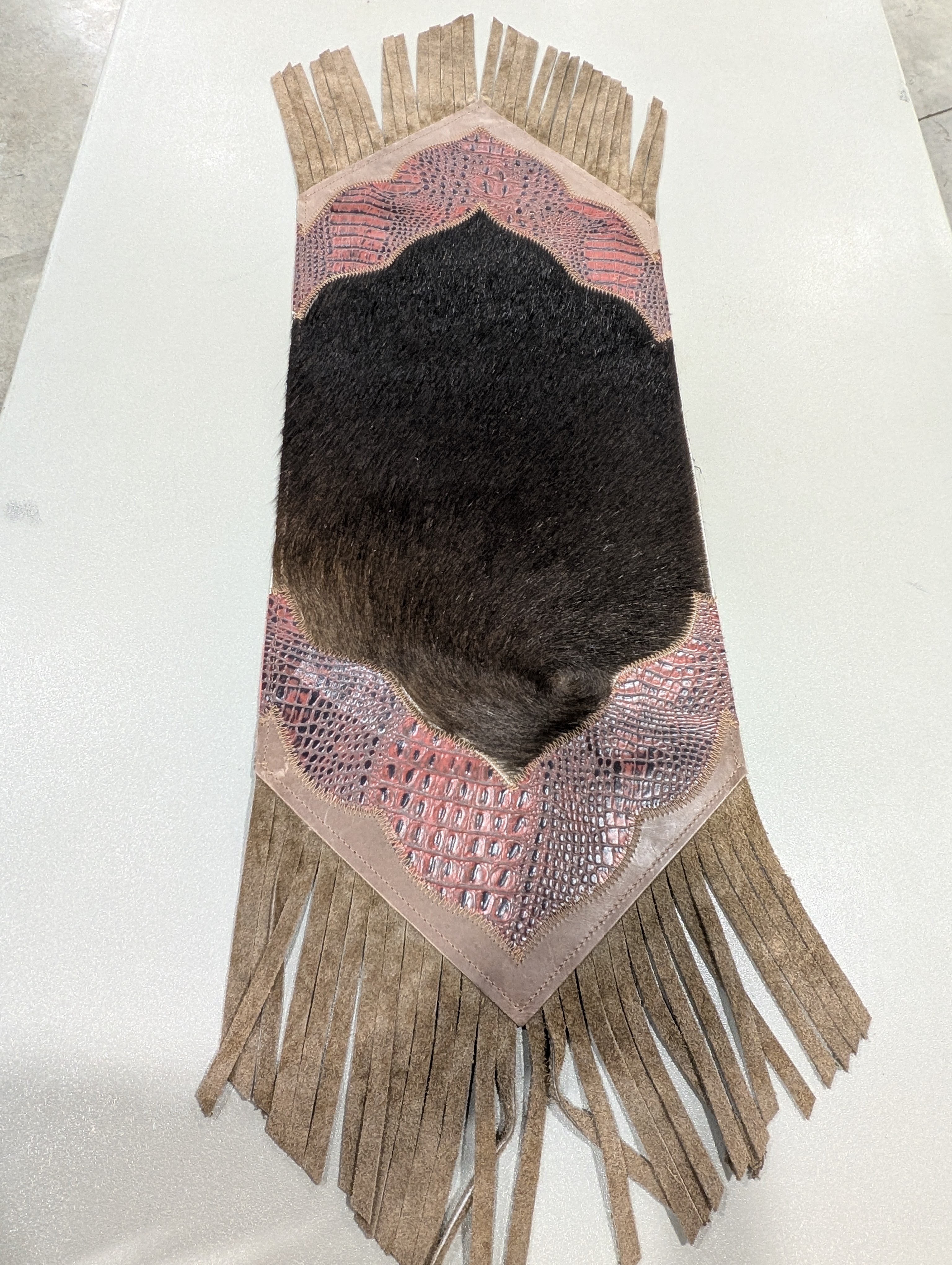 Mini Cowhide Fringe Table Runner