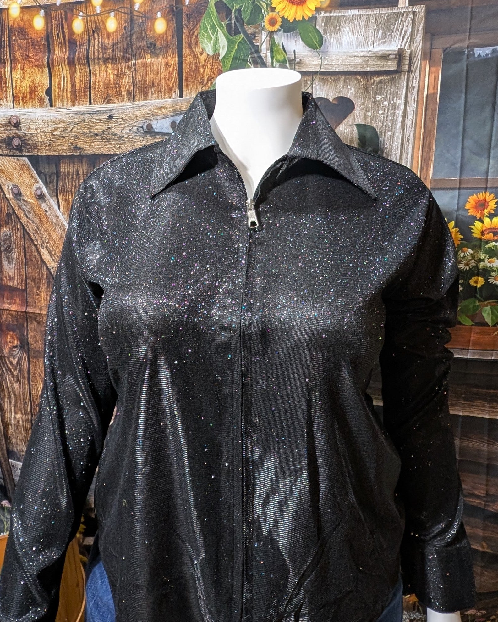 Black Sparkly Western Show Shirt