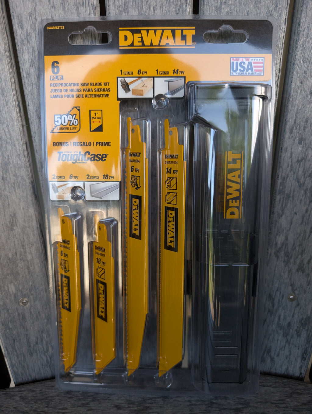 DEWALT 6-Piece Reciprocating Saw Blade Kit with Storage Case – Wood & Metal Cutting