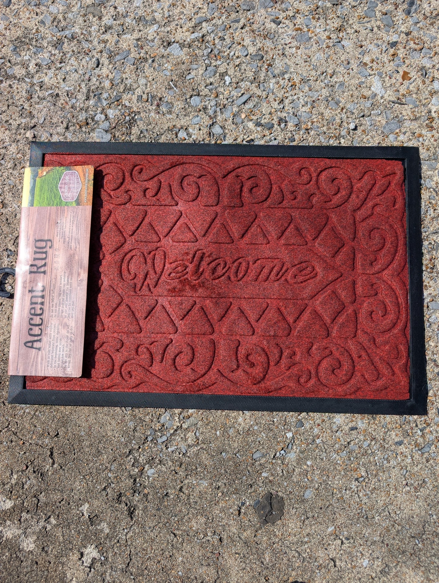 Final clearance 24x16 welcome rug for entryway, porch, or mudroom with secure grip backing