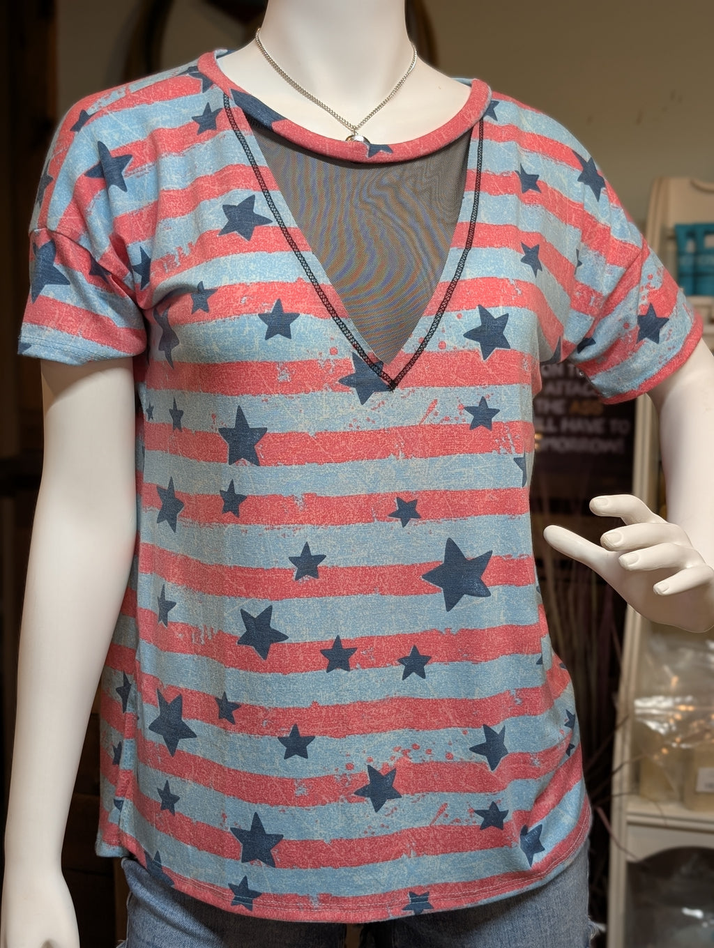 Zenana Oversize Stars over Stripes Tee - Clearance
