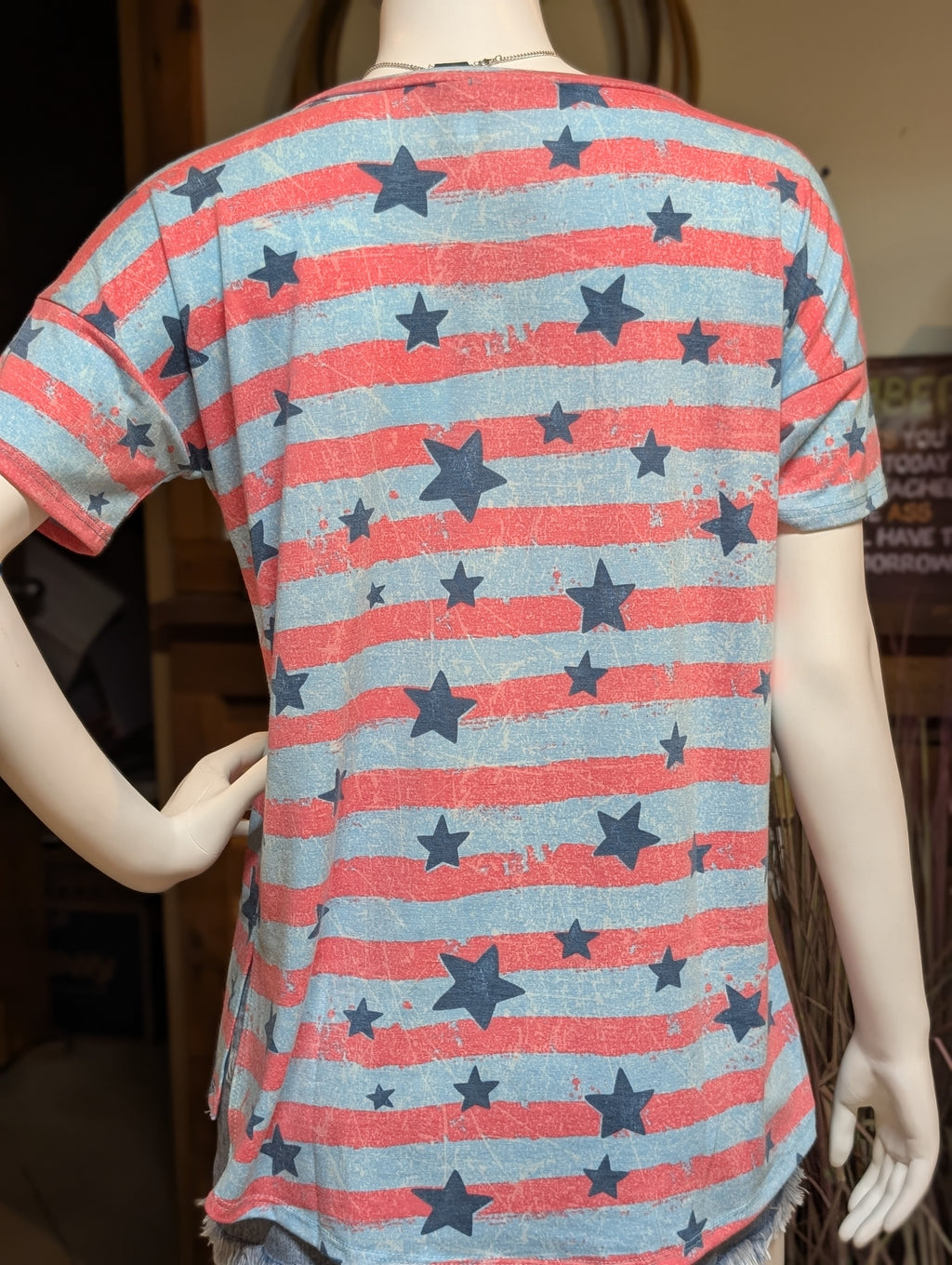 Zenana Oversize Stars over Stripes Tee - Clearance