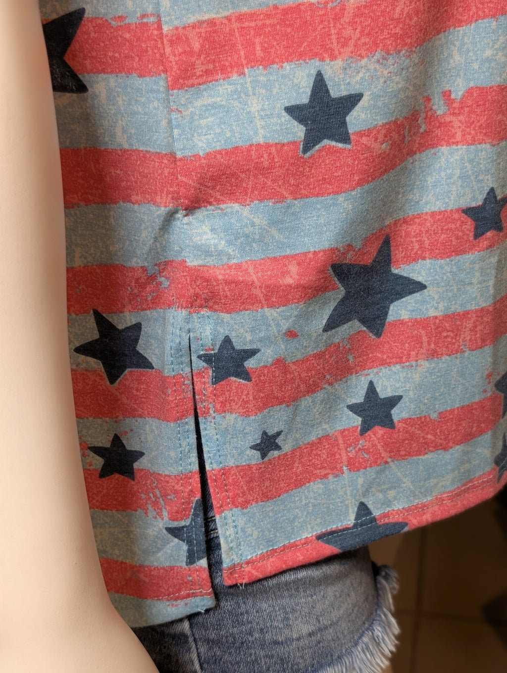 Zenana Oversize Stars over Stripes Tee - Clearance
